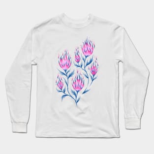 Fire Flower - Light Pink Long Sleeve T-Shirt